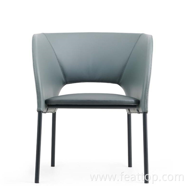 Hot Sales Company Office Lounge Chair With Iron Legs Soft Leather Lounge Chair